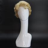 SYNTHETIC WIG SHORT LIGHT BLONDE LOOSE CURLS FRONT