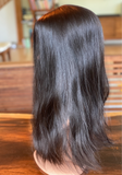 1  EUROPEAN TOPPER (8" by 8"), CUSTOM COLOR, LENGTH 18"-20" SILK/WEFTED VIRGIN 1B COLOR