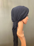 HALO HEAD WRAPS - CHARCOAL GREY SOLID SIDE VIEW