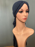 HALO HEAD WRAPS - CHARCOAL GREY SOLID FRONT VIEW