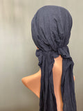 HALO HEAD WRAPS - CHARCOAL GREY SOLID BACK VIEW