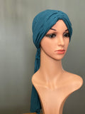 HALO HEAD WRAPS - POWDER BLUE SOLID FRONT VIEW