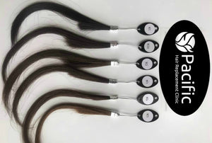 Men's hairpieces injected with Remy human hair (0.03mm base thickness)