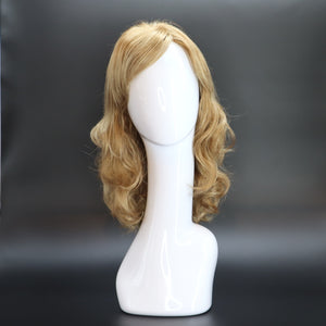 SYNTHETIC WIG LONG WAVY STRAWBERRY BLONDE SIDE PART FRONT