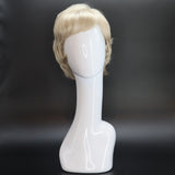 SYNTHETIC WIG SHORT WAVY SIDE PART BANGS PLATINUM BLONDE FRONT