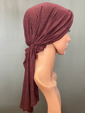 Bamboo Halo Headwrap Striped Burgundy Side View